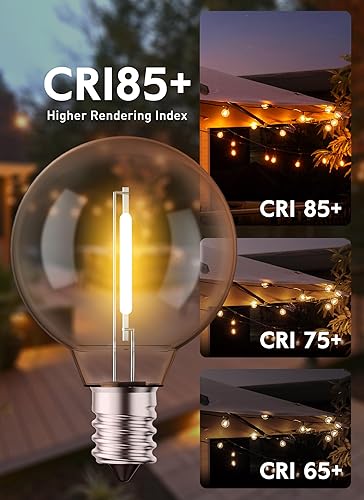 Miniatura 4 de Brightown Bombillas LED de repuesto G40, paquete de 10 bombillas de globo transparente para enchufes E12 C7 con base de tornillo de candelabro,