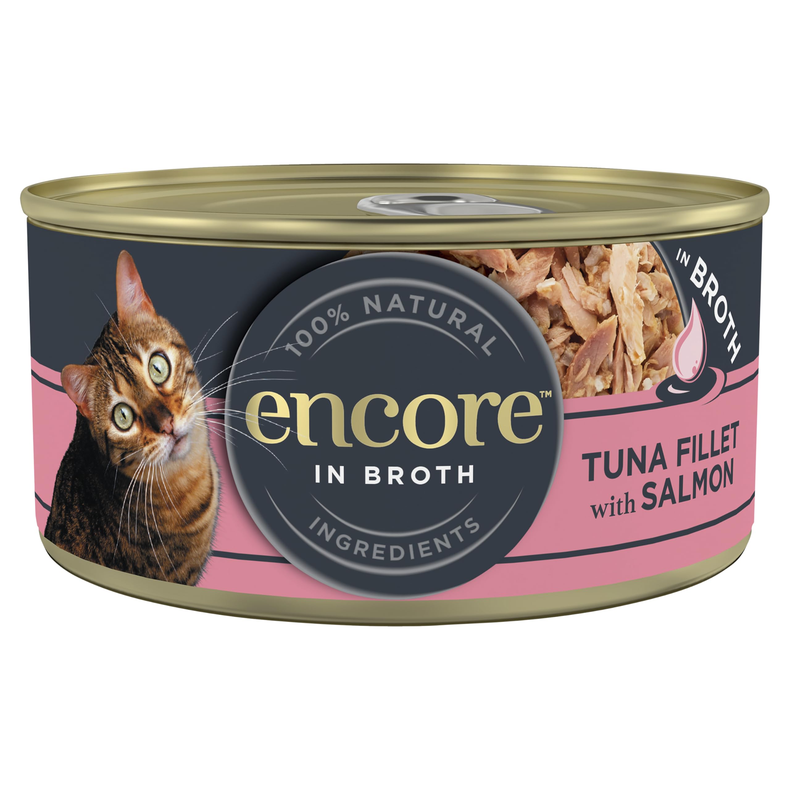 Encore Cat Tin Tuna Fillet With Salmon In Broth 70g