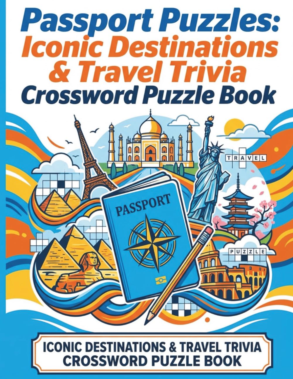 Passport Puzzles: Iconic Destinations & Travel Trivia: Crossword Puzzle Book for Adults and Seniors, Large Print Travel Trivia with 50 Puzzles and Answer Keys