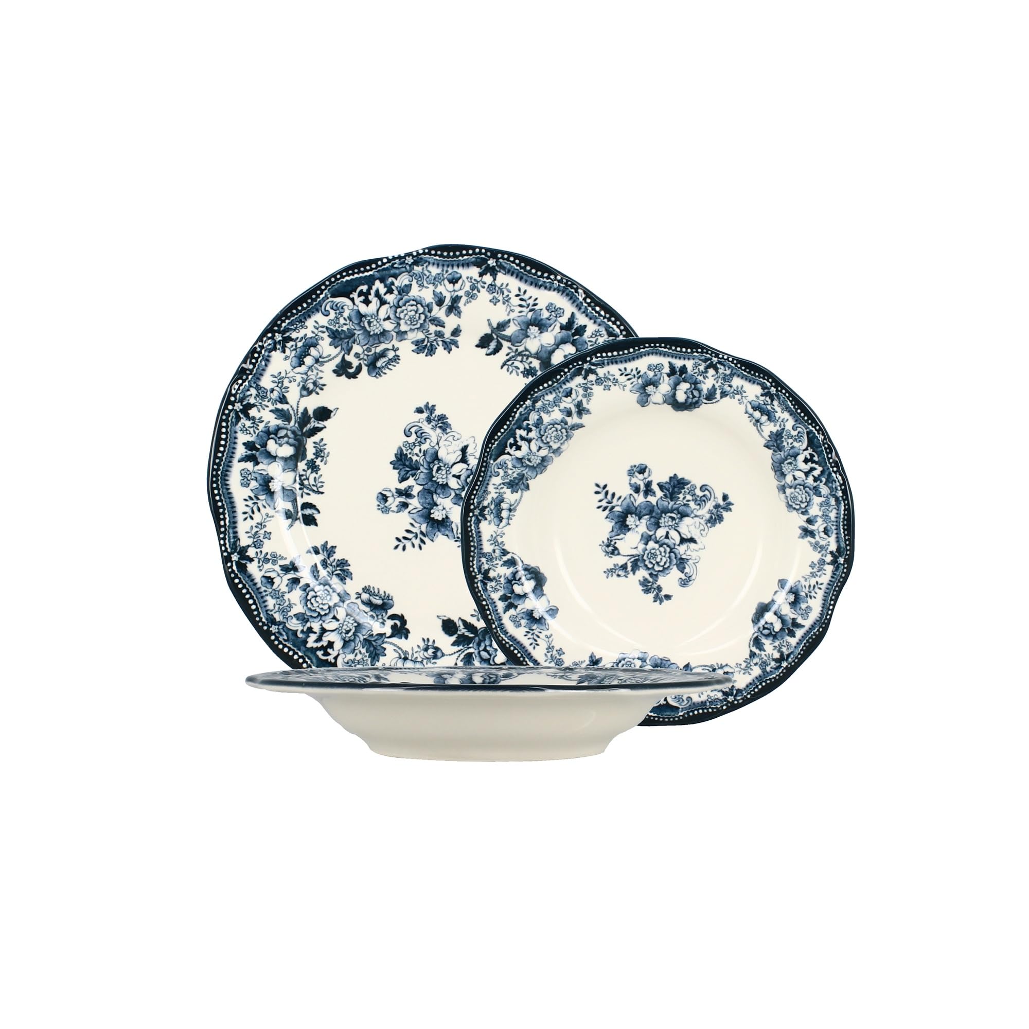 NOVASTYL 2614232 - Juego de 6 platos de postre (porcelana), color azul
