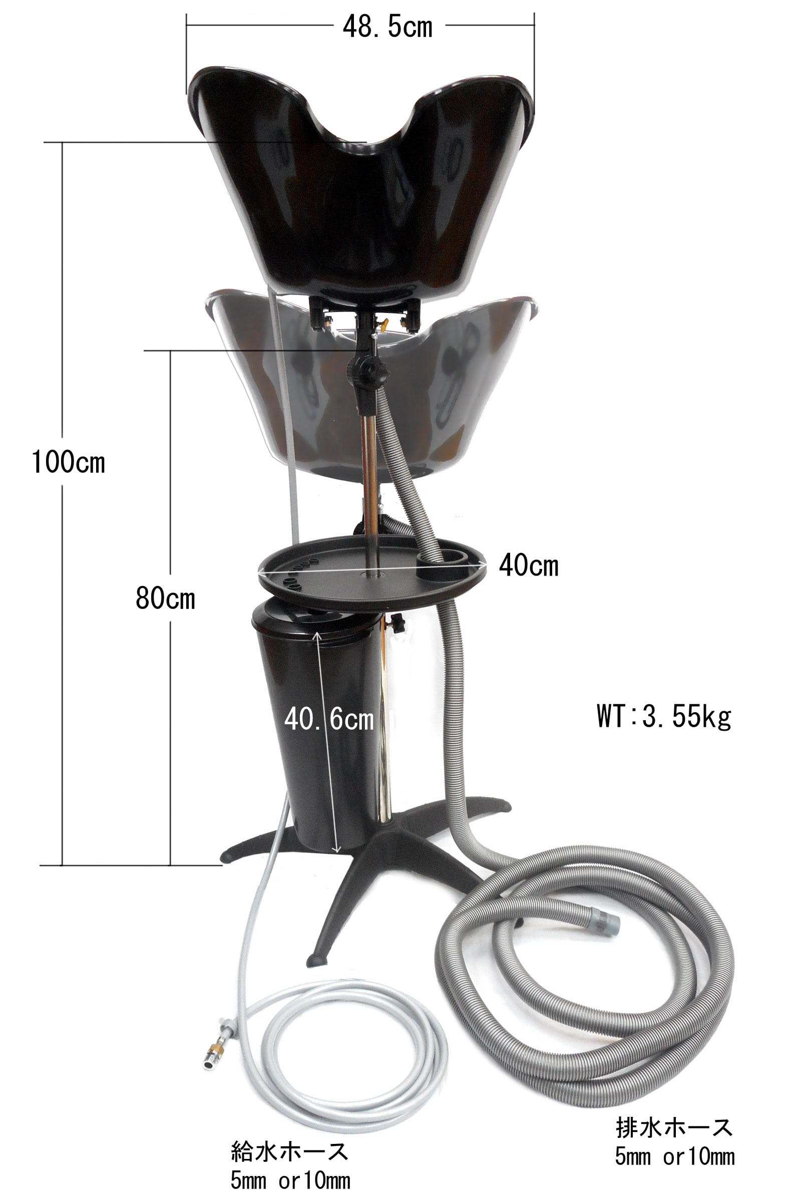 移動式シャンプー台 ホース・タンク付き 移動式 シャンプー台 ワンシャンD 給排水ホース 5m 寝たままシャンプー