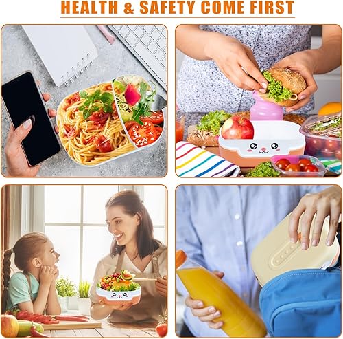 Miniatura 6 de SUNPRO Bento Lunch Box for Kids and Adults - Dishwasher and Microwave Safe, BPA and PVC-Free Snack Container (MIXCOLOR-C)