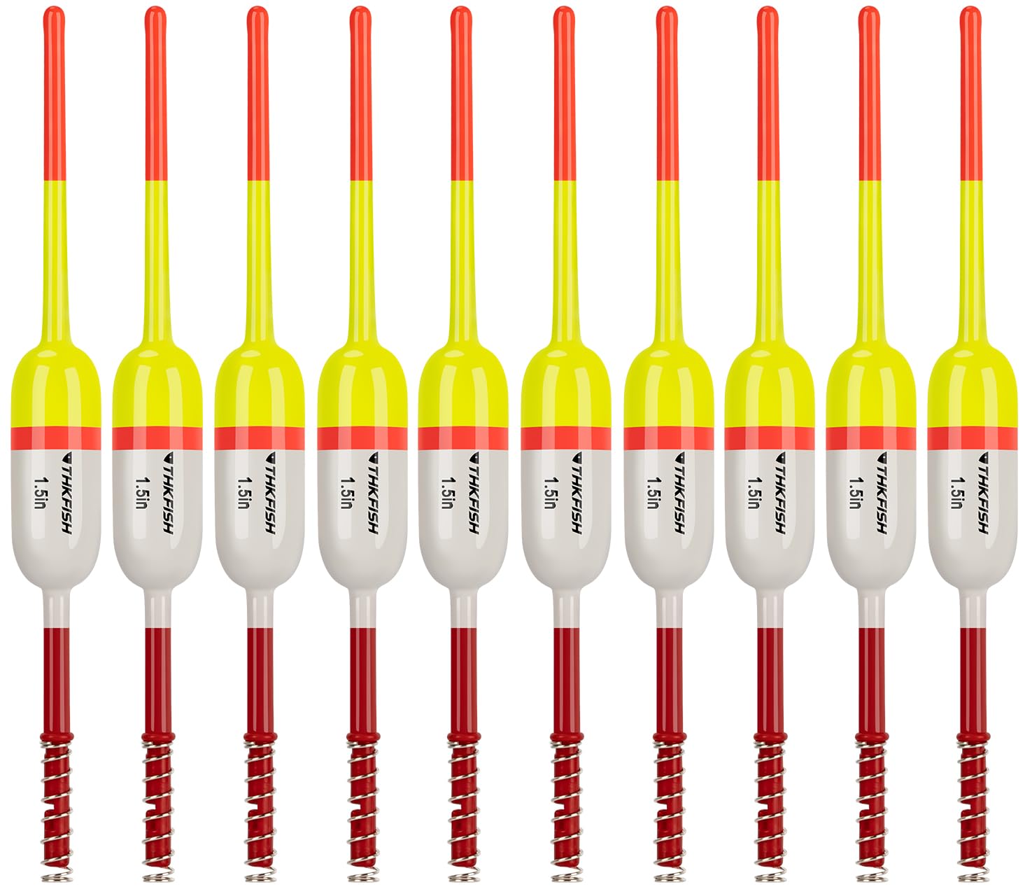 THKFISH 10Pcs Sea Floats Fishing,Fishing Bobbers,EVA Foam Round Floats Snap-On Spring Fishing Buoy Accessories for Freshwater Saltwater for Fishing Panfish Bass Bluegill Crappie (1.5in)