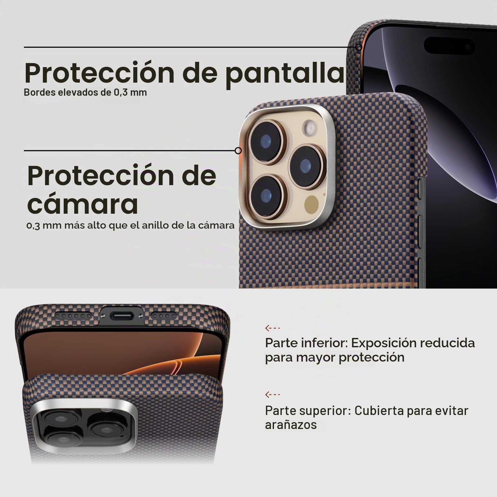pitaka Funda protectora para iPhone 16 Pro Max, compatible con MagSafe, funda delgada y ligera para iPhone 16 Pro Max con tacto sin carcasa, fibra de aramida tejida 1500D, funda tejida táctil, Puesta