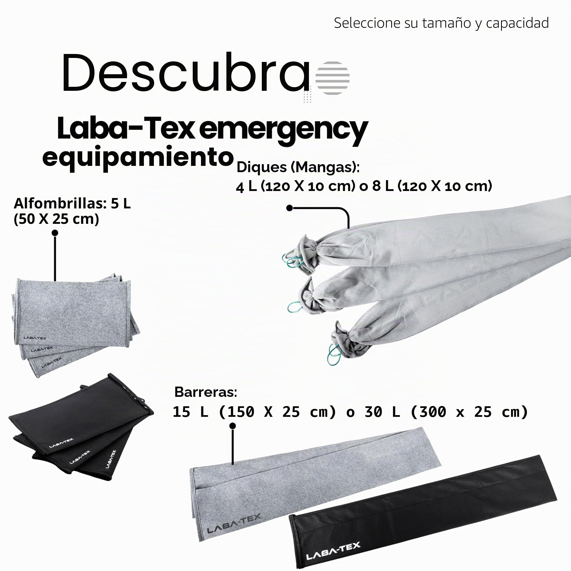 Barreras Antiinundación Activadas por el Agua, Sin Preparación, Protección Rápida contra Fugas e Inundaciones para Puertas, Ventanas, Pack de 2 (150 × 25 cm), Absorbe hasta 15 L/Gris, DESECHABLE