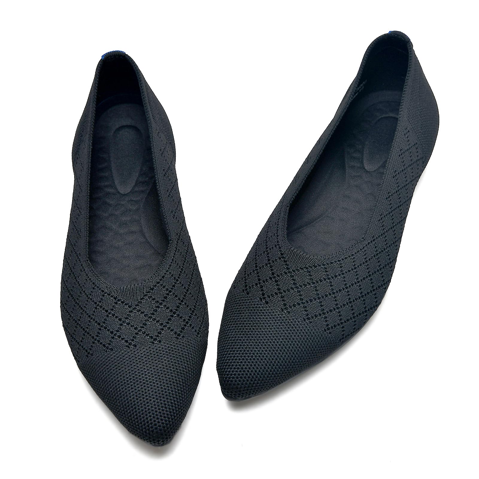 buyrew women39s ballet flats pointed toe knit slip on arch support comfortable dress shoes for women low wedge casual work flats