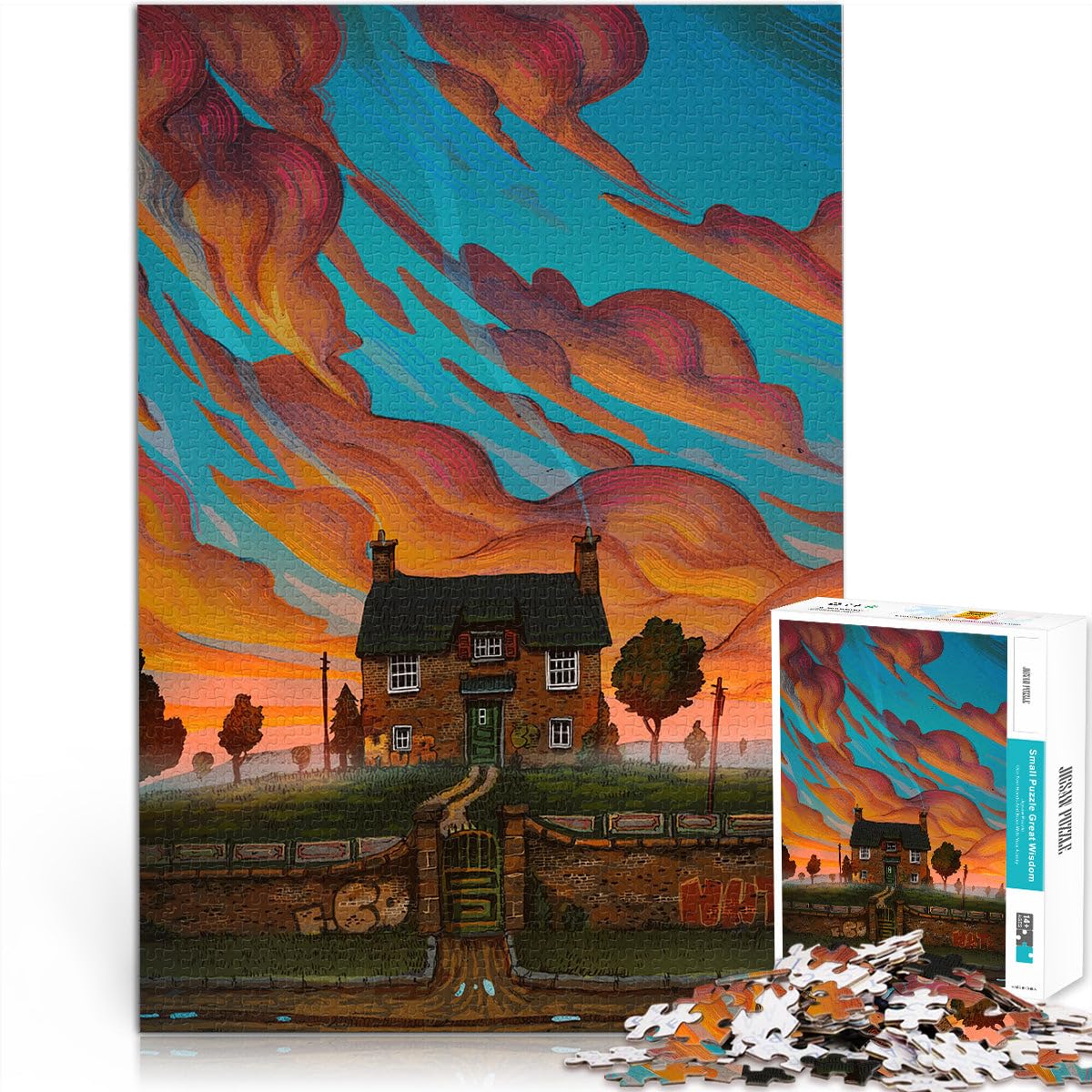Puzzles for Adults 2000 Piece Abandoned Inside Made of cardboard for 14+ Difficult and challenging Unique Home Decorations and Gifts。size：70x100cm/27.5x39.3inch
