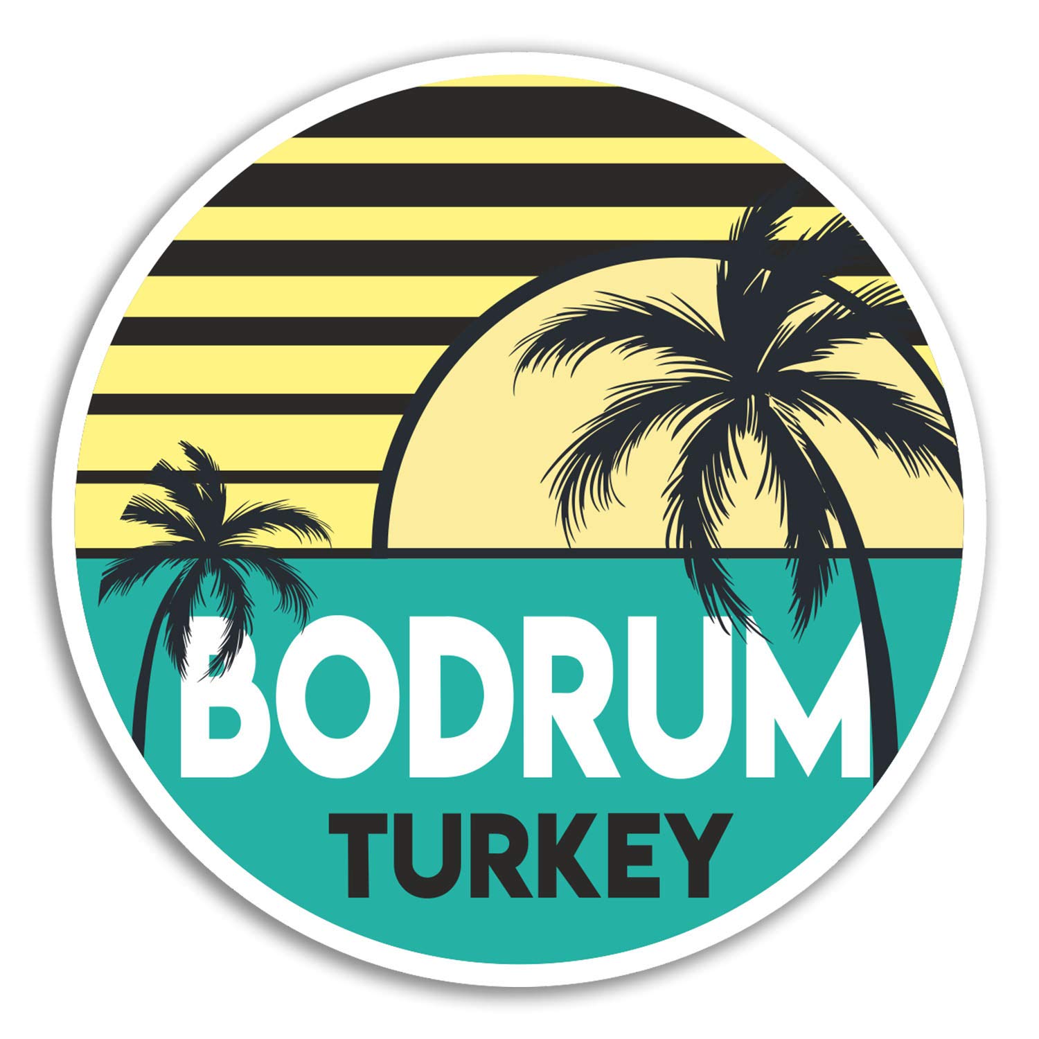 Destinationvinyl Multi 2 X 10Cm Bodrum Vinyl Stickers - Turkey Fun Travel Sticker Laptop Luggage #18024 (10Cm Wide)
