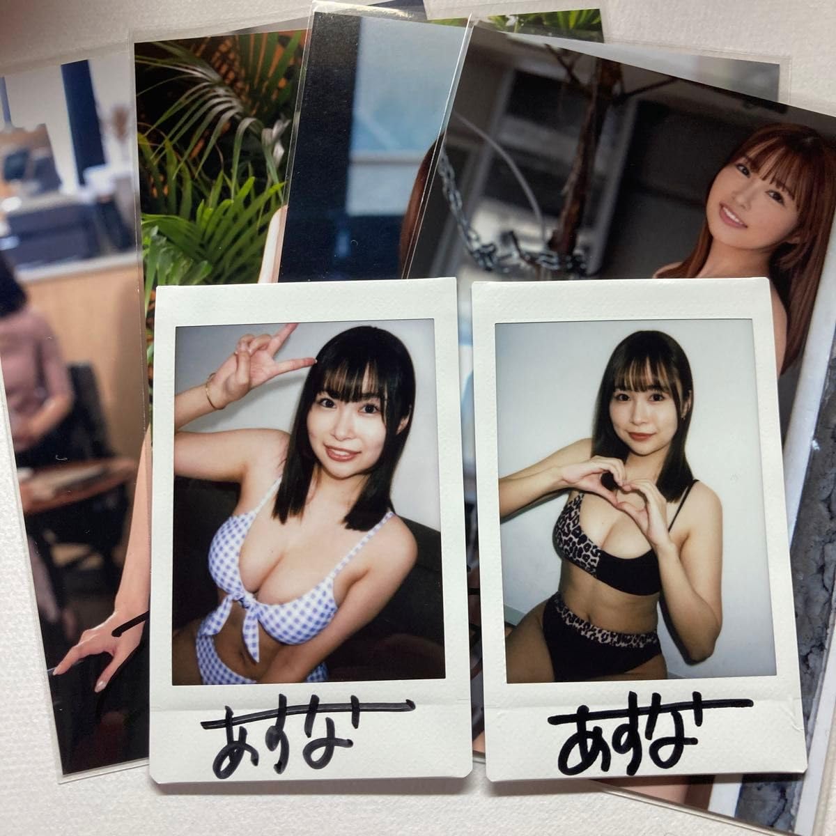 Amazon.co.jp: 河合あすな 直筆サイン入りチェキ2枚&L判生写真4枚