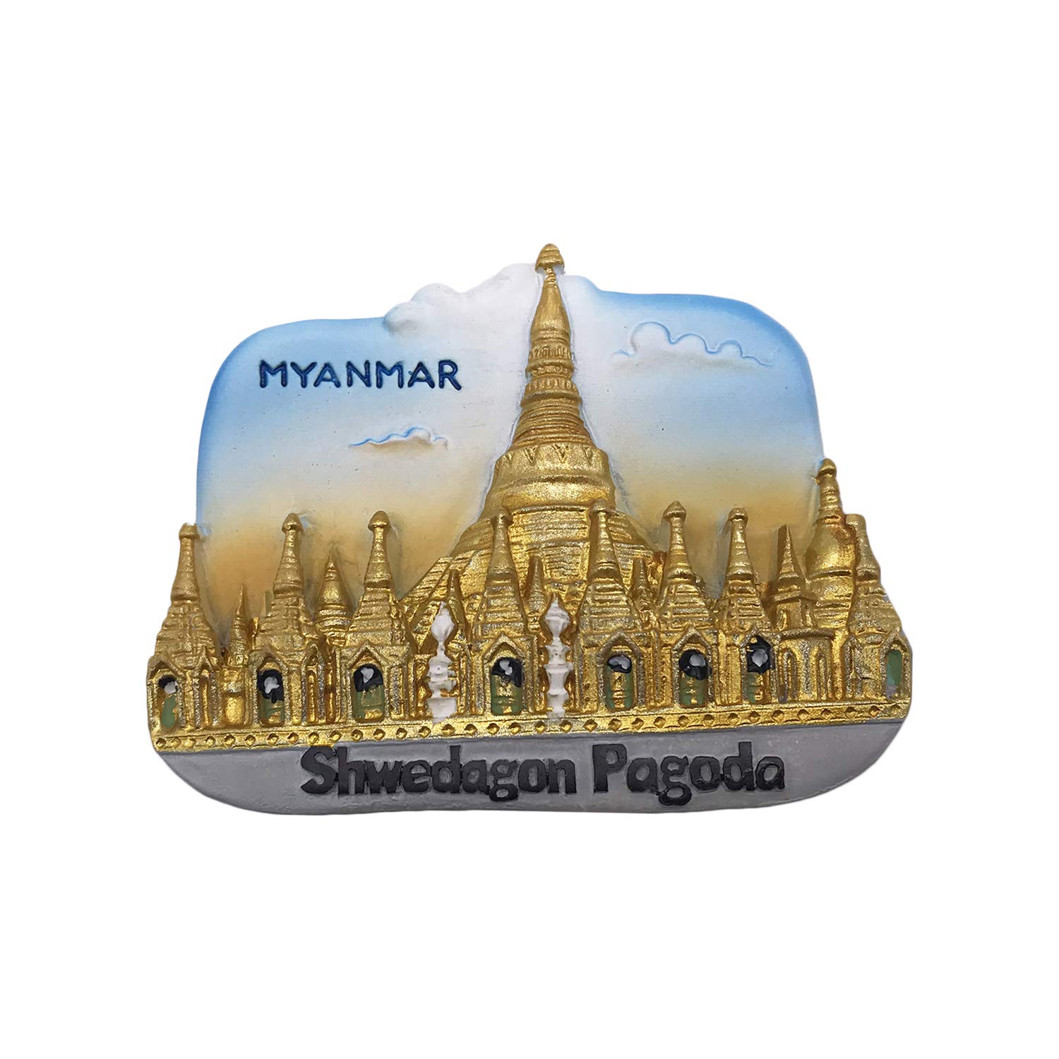 Wedarego Myanmar 3D Pagoda Refrigerator Fridge Magnet Tourist Souvenirs Handmade Resin Craft Magnetic Stickers Home Kitchen Decoration Travel Gift