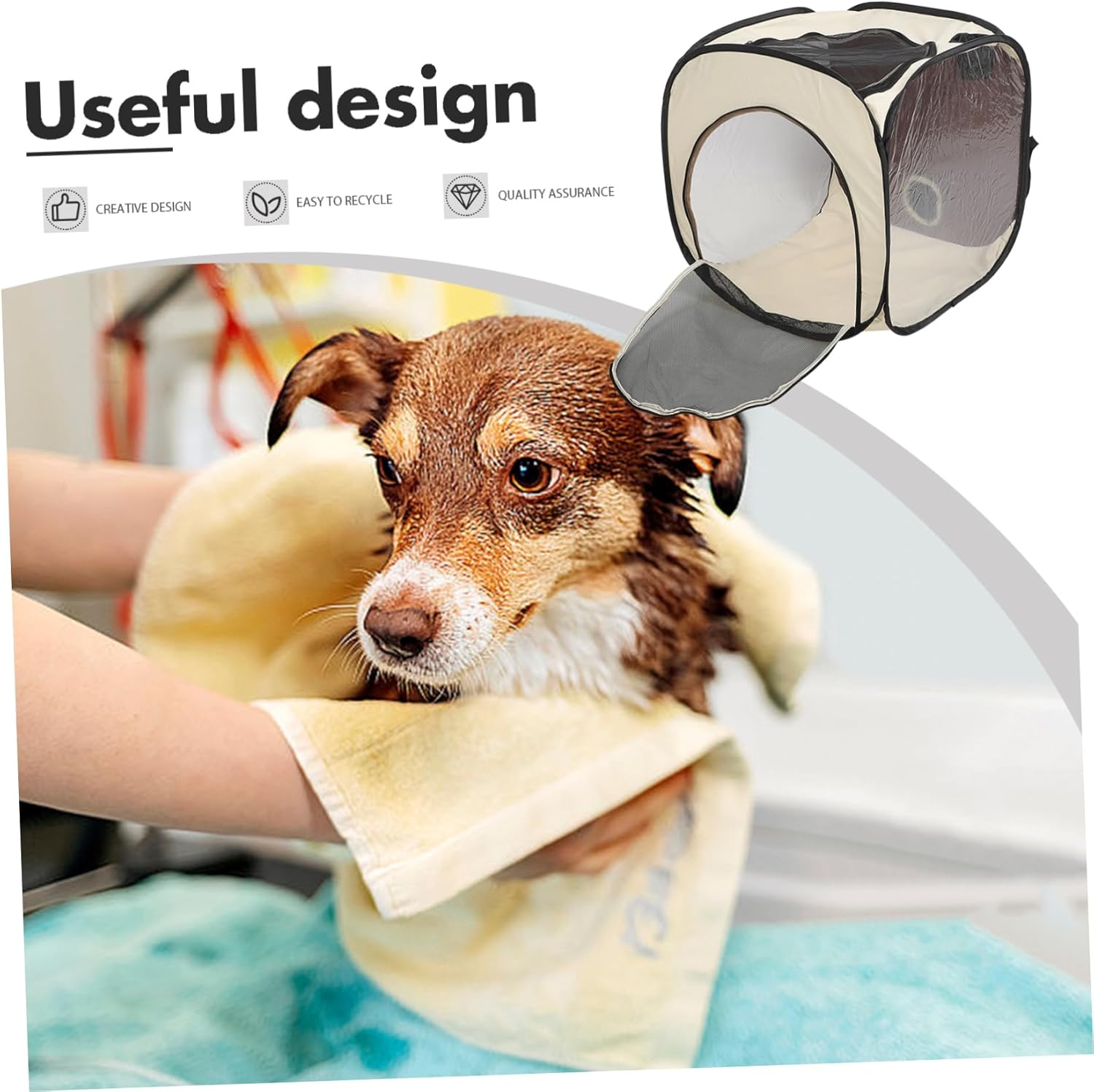 Folding Cat Drying Box Quick Dry Pet Hair Dryer Bag for Indoor Tent Bathing Cage Soft Material Multi-Functional Pet Dryer for Dogs Cats