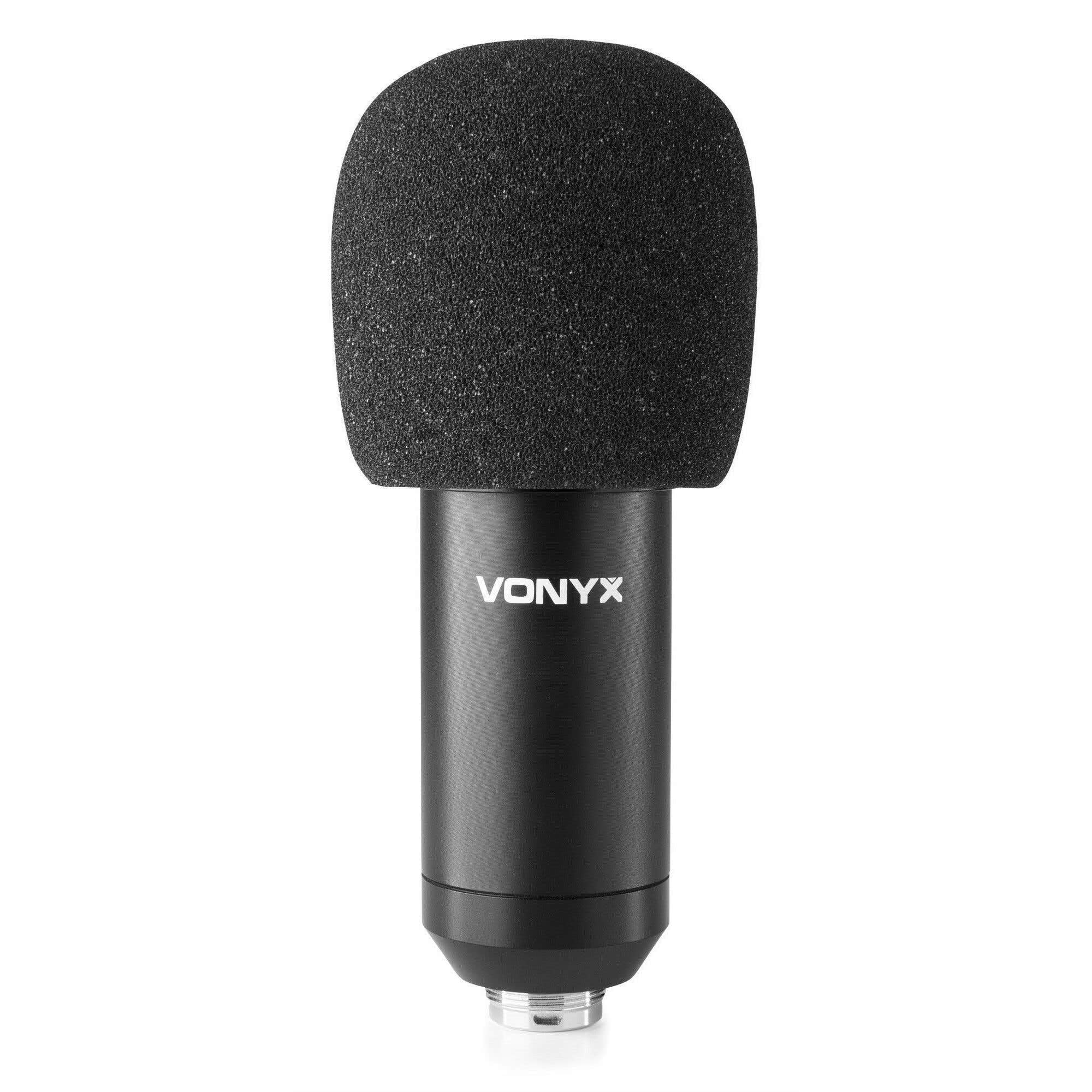 Vonyx CMTS300 USB-Kondensatormikrofon mit Tischständer, Shockmount, Poppfilter und Windschutz - schwarz