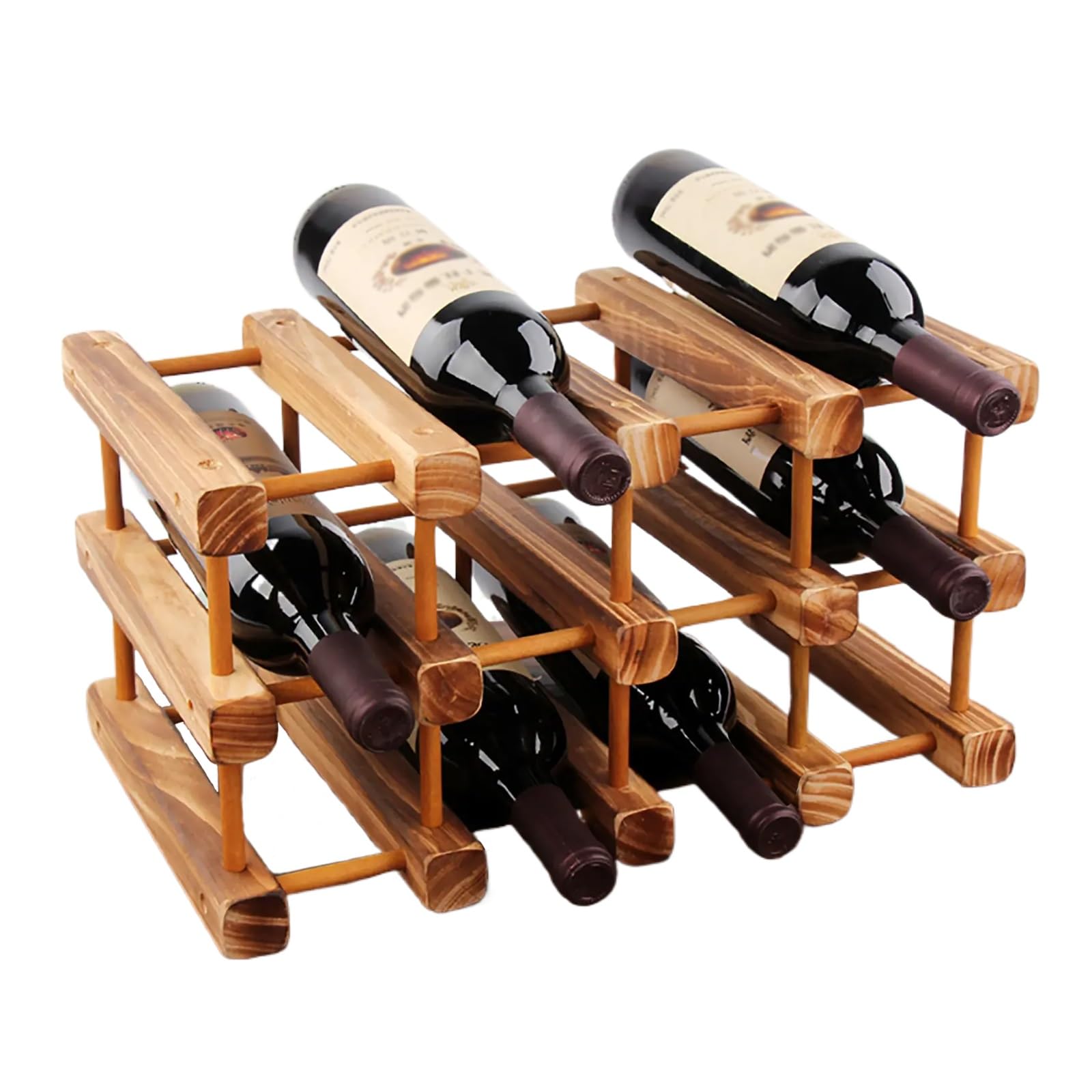 Casier à vin robuste couleur Walnut pour sublimer votre bar ou comptoir de cuisine