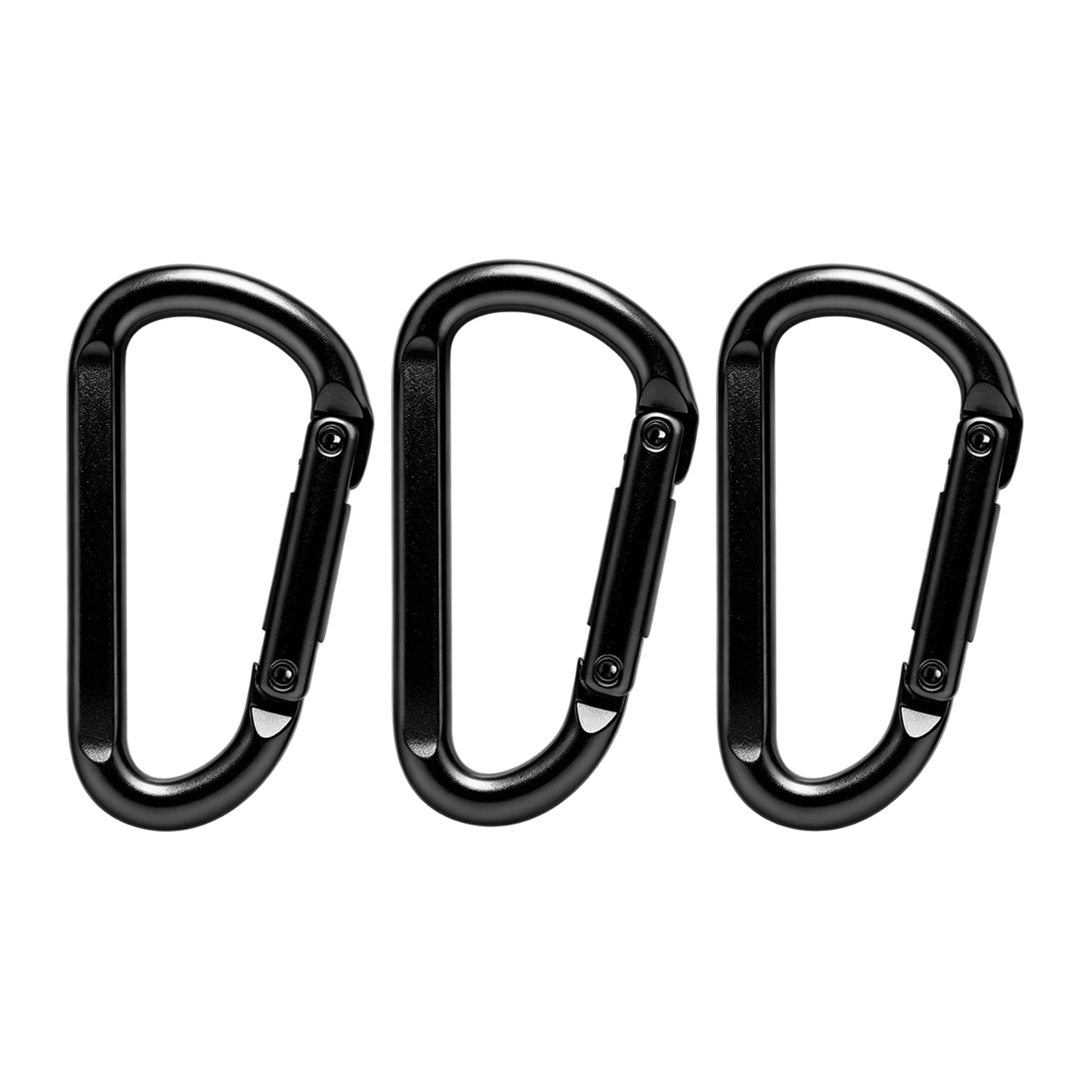 Carabiner Clip Heavy Duty 3 Pack Black Carabiner Clips for Gym Cable Machines Resistance Bands, 300kg load capacity Carabiner Clip Small Clip for Fitness Gear Attachment and Training