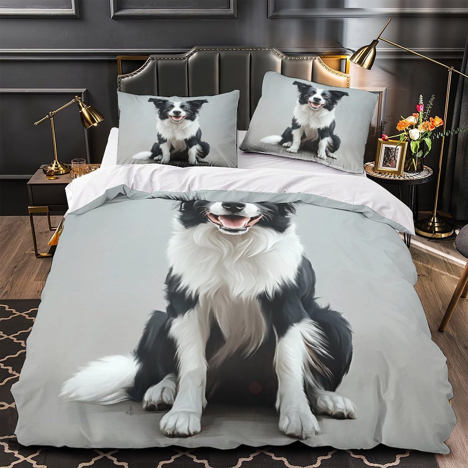 Parure de lit boba 260x220 en microfbre 3D avec housse de couette zippée pour ado