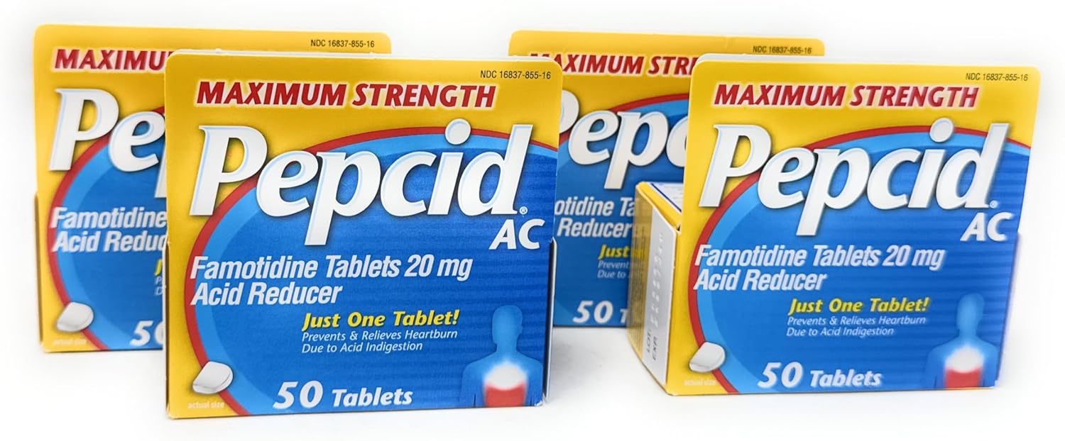 Pepcid AC Tablets Maximum Strength - 50 ct, Pack of 4