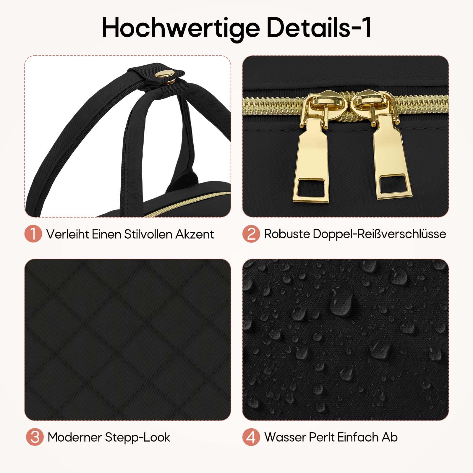 RAINSMORE Laptop Rucksack 15.6 Zoll mit Kühlfach, Rucksack Damen