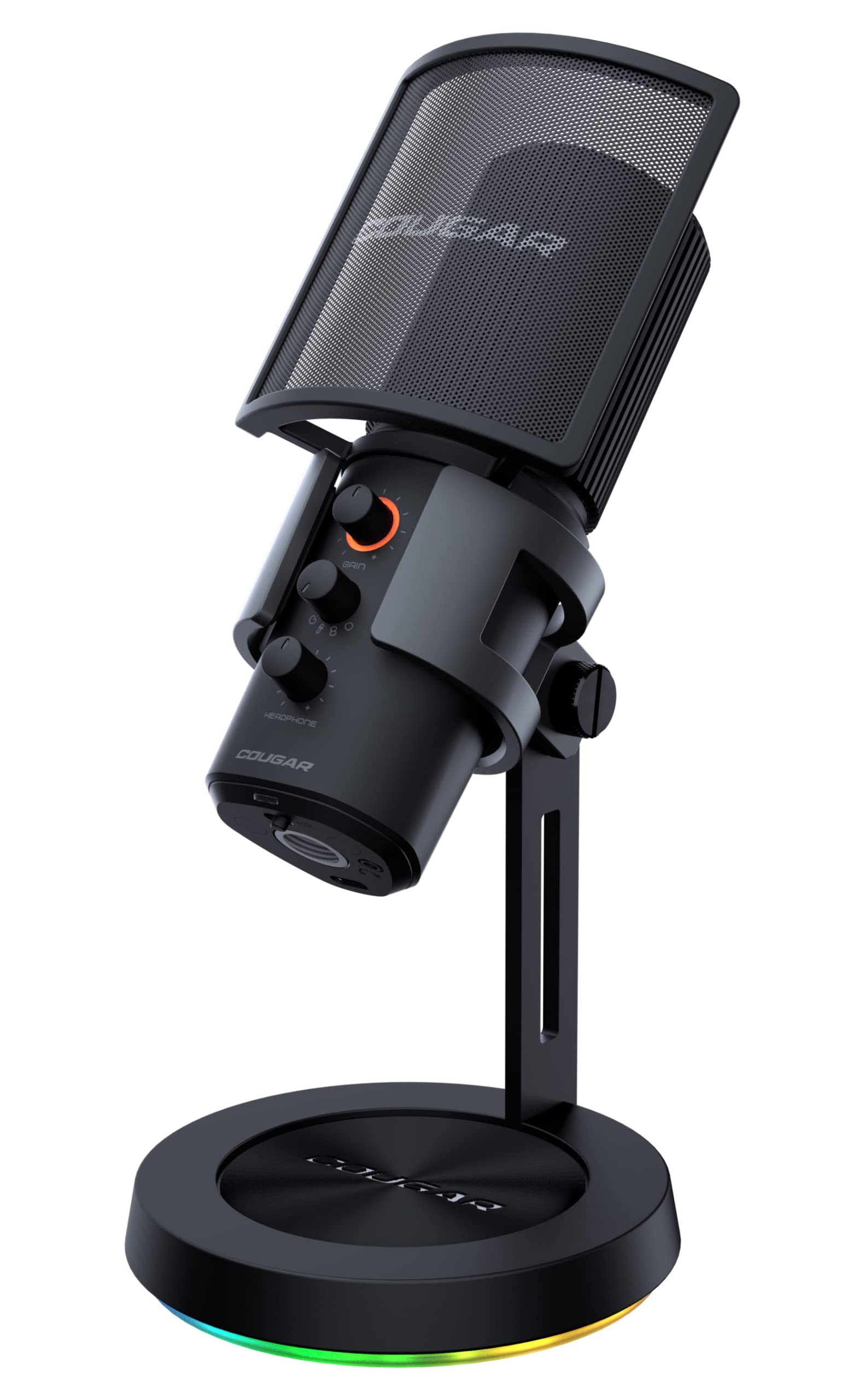 COUGAR Gaming | Micro Gaming | Screamer X RGB USB | Omnidirektionale Modi | Plug and Play USB | Rauschunterdrückung | 3 Mikrofone | 4 Modi | Mute Funktion | Anti-Vibration
