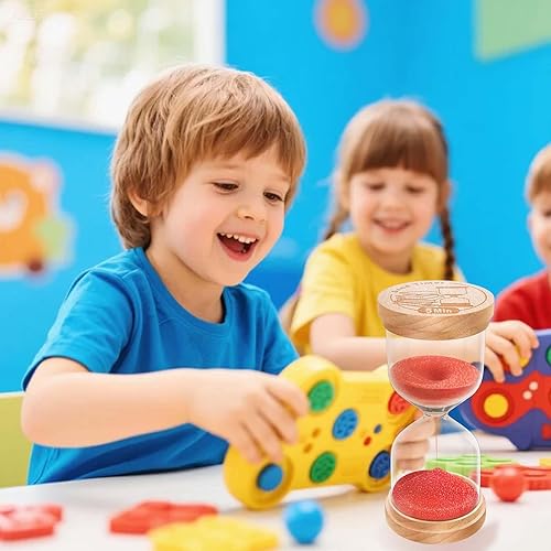 Miniatura 5 de Reloj de arena con temporizador de arena de 15 minutos, reloj de arena de madera de haya, pequeño vidrio de madera roja de 15 minutos, reloj de