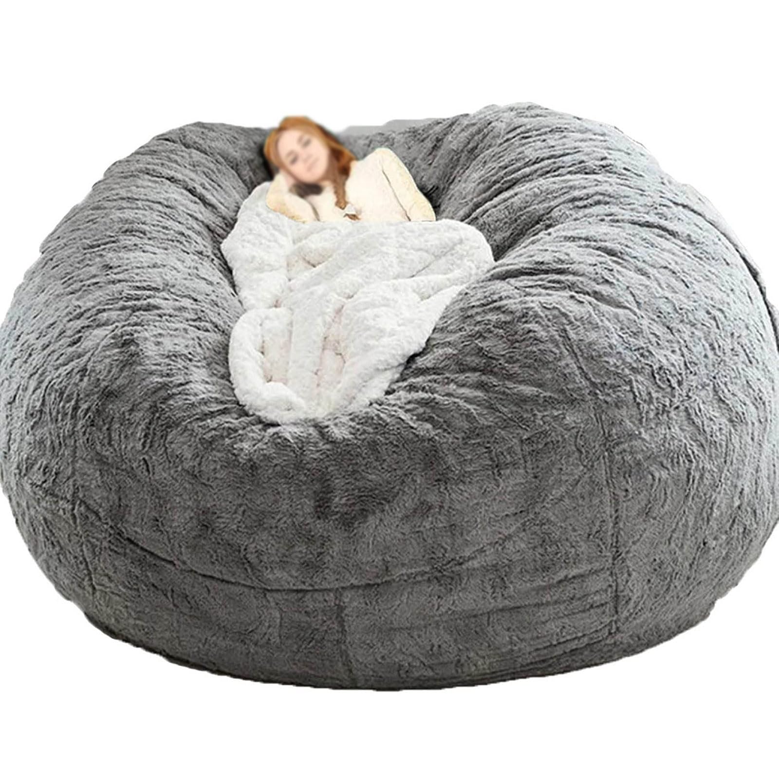 Riesiger Sitzsack XXL Erwachsene Outdoor Bezug, Flauschig und Kuschelig (ohne Füllung), Wohnzimmermöbel, Party, Waschbar, Lesesessel, Sofabezug