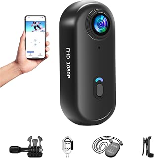Mini Action Cam WIFI,1080P Unterwasserkamera Wasserdicht bis 30M,Freihand-POVs,Überall Anbringbar,360° Helmkamera Motorrad Fahrrad Bodycam Körperkamera,Mini Kamera,Multifunctional Accessories