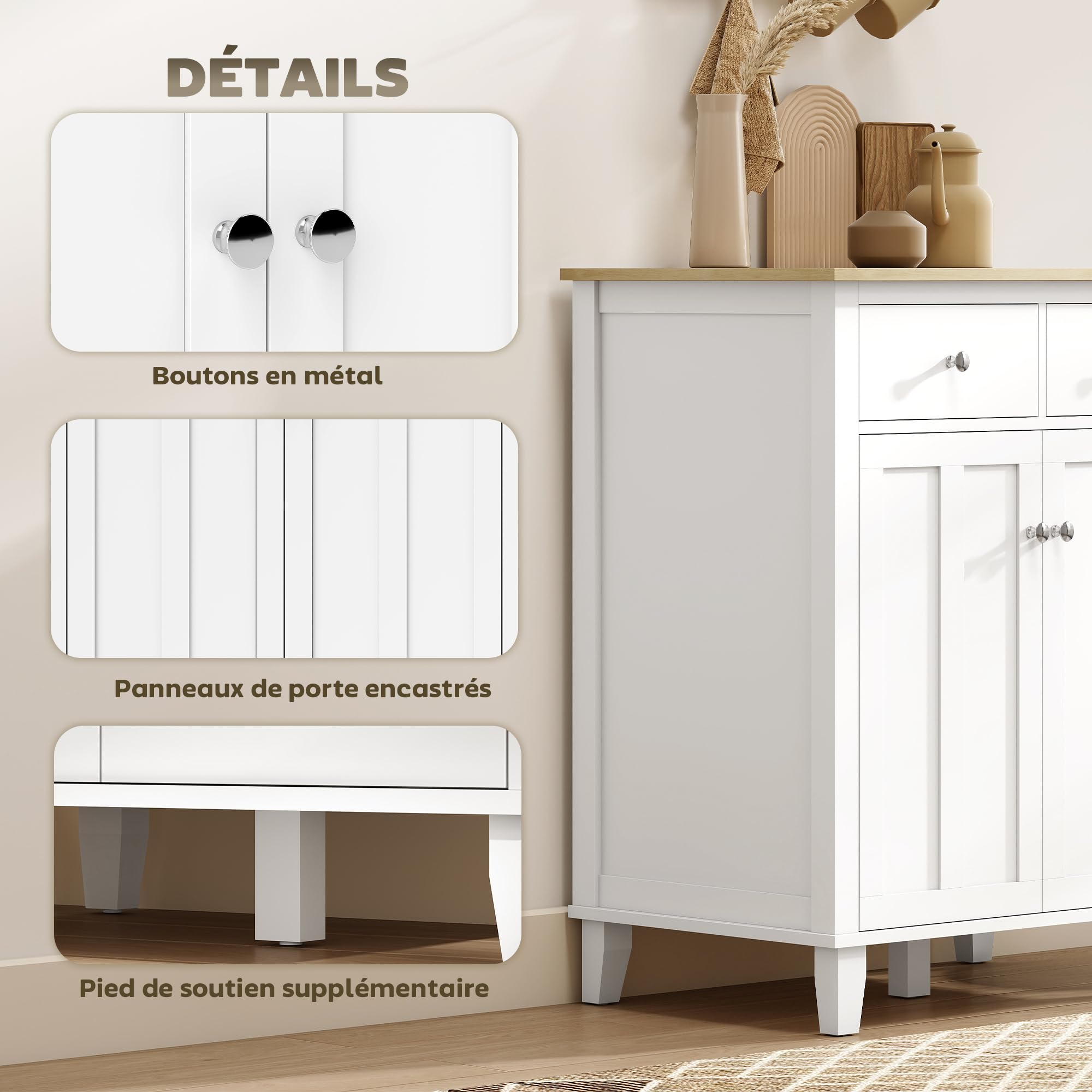 Met lades - Bruine - Houtlook - Spaanplaat - 2 deuren - Kasten