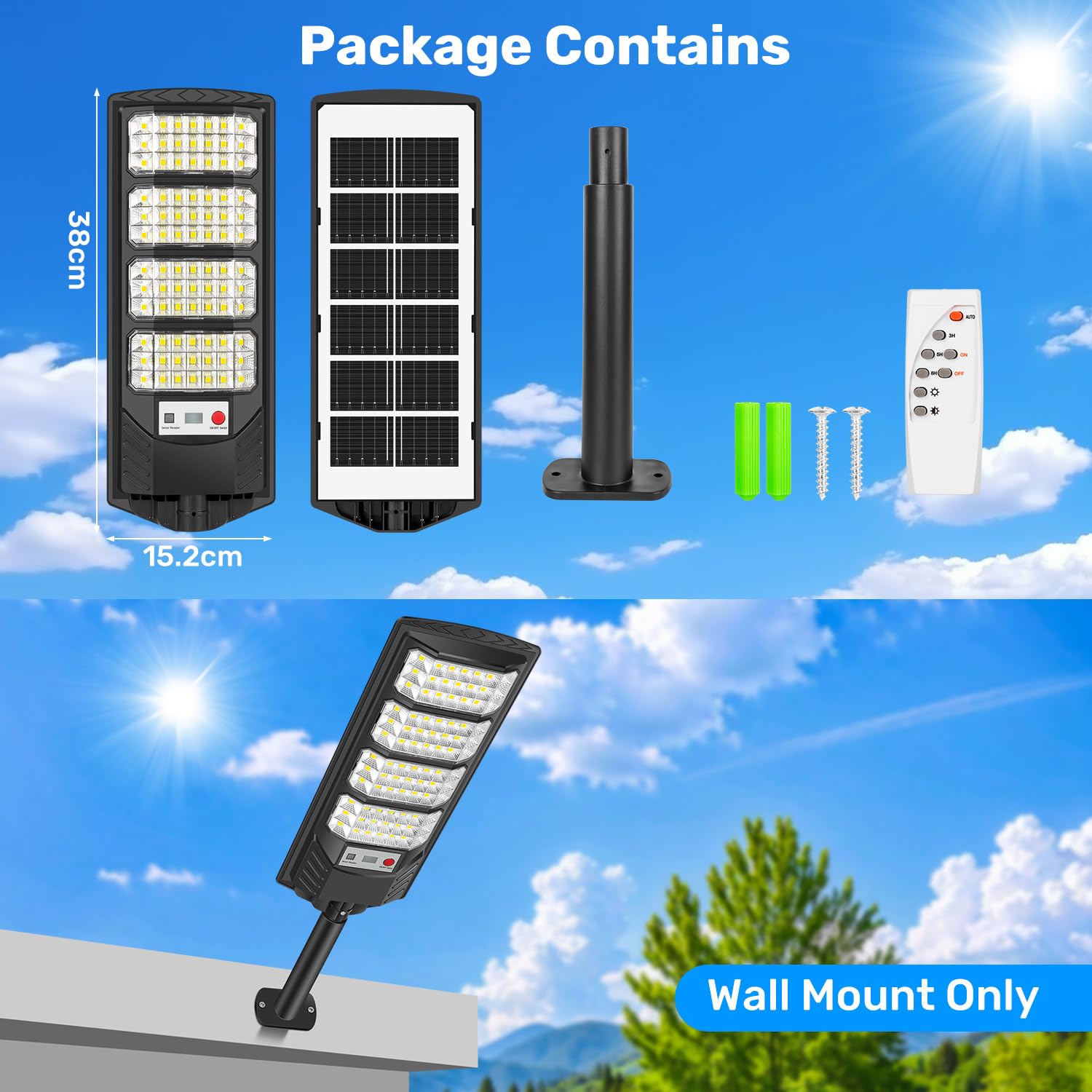 Solarlampen für außen mit Bewegungsmelder,6500K Solarleuchten für außen IP66 Wasserdichte,Solar Straßenlaterne Fernbedienung Solarlicht Beleuchtung für Terrasse Straße Garage Patio (4 Stück)