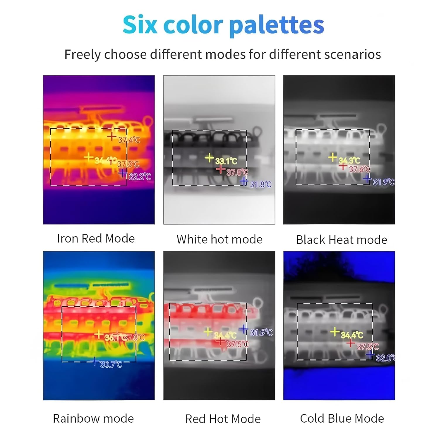 Six color palettes