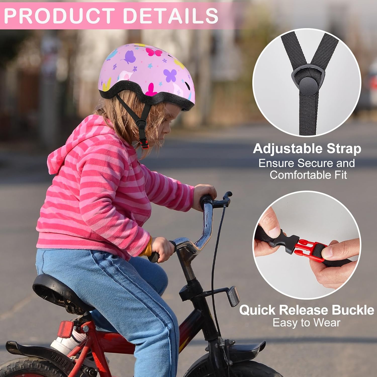 Toddler Helmet, Baby Infant Kids Bike Helmet for Kids Age 1-3/2-4/3-5/5-8 Adjustable Toddler Bike Helmets for Boys Girls for Scooter Skateboard Cycling - Image 3