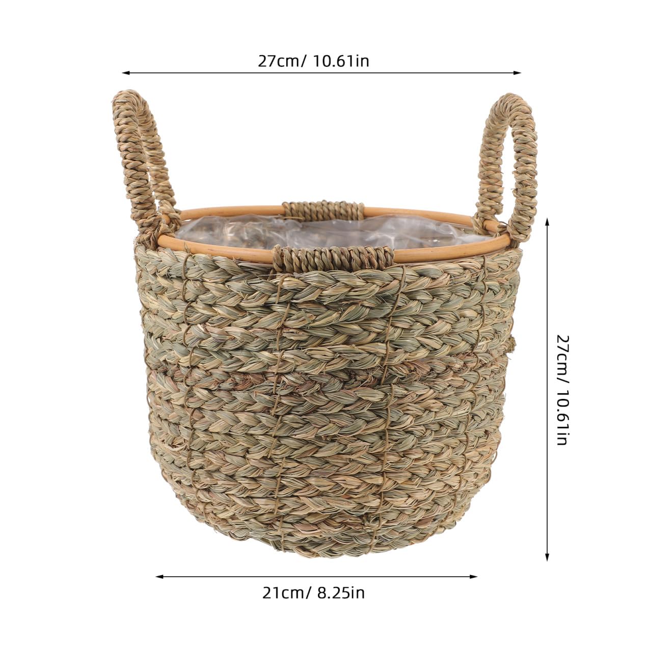 MAGICLULU Cestini Decorativi Per Piante Cestino Portaoggetti in Paglia Intrecciata Piccolo Manico Decorazione Multiuso Per La Casa