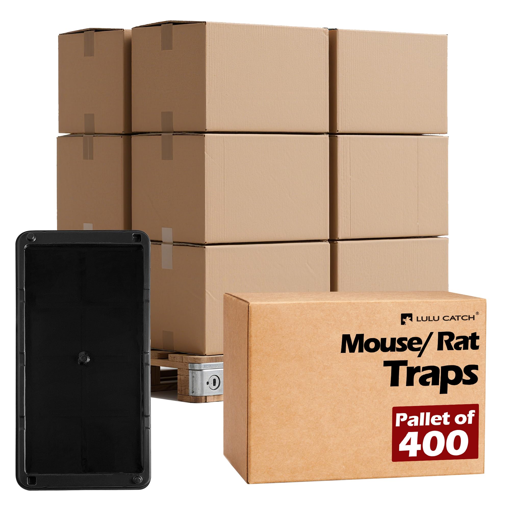 LULUCATCH Sticky Mouse Trap, 400 Pack Large Glue Traps, Pre-Baited Heavy Duty Non-Toxic Bulk Glue Boards Mouse Traps Indoor for Mice, Snakes, Rat, Insects, Cockroaches &amp; Spiders, Pet Safe Easy to Use