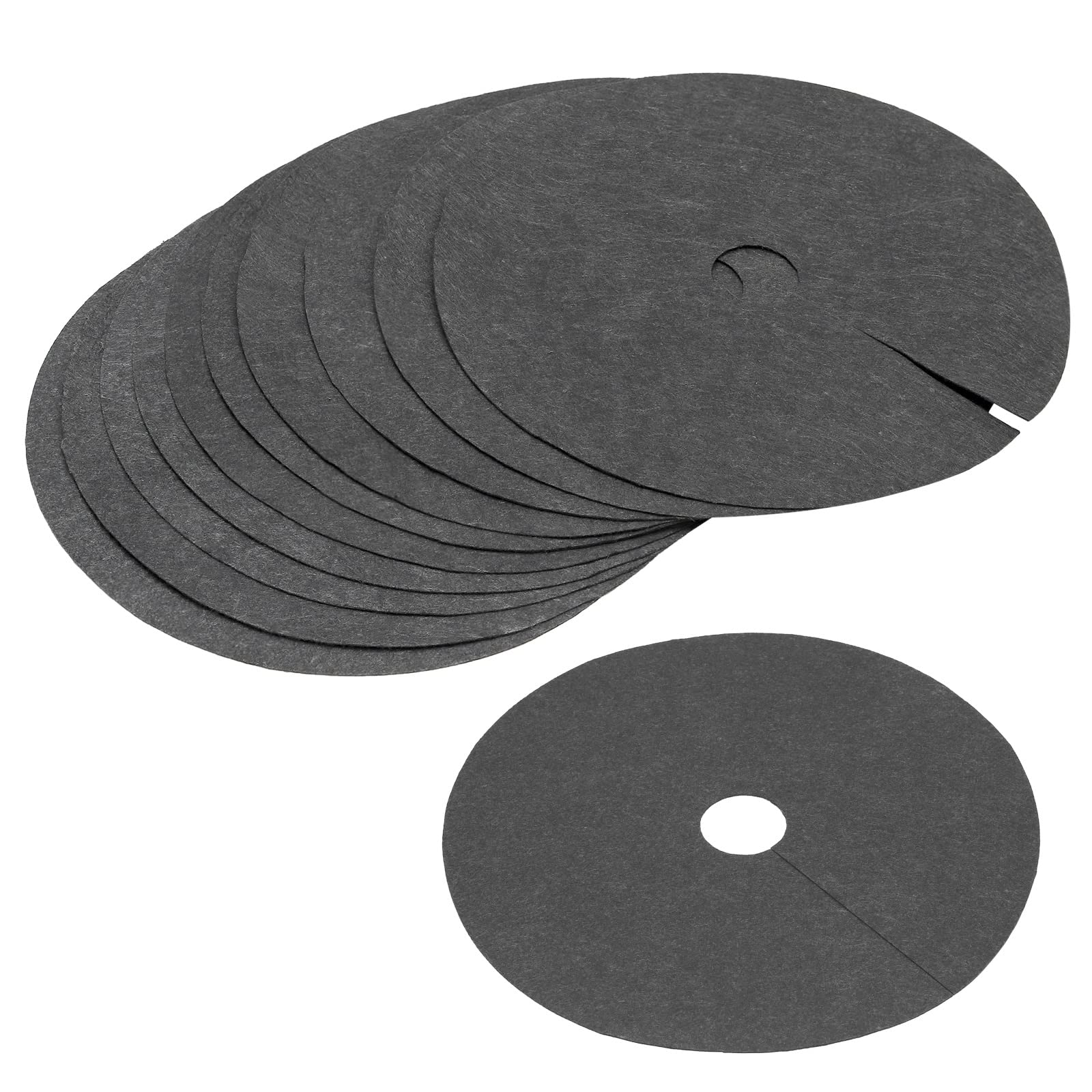 sourcing map Tree Mulch Ring 16.5" Nonwoven Tree Protector Mat Plant Cover for Weed Control Round Weed Barrier Black 20 Pack