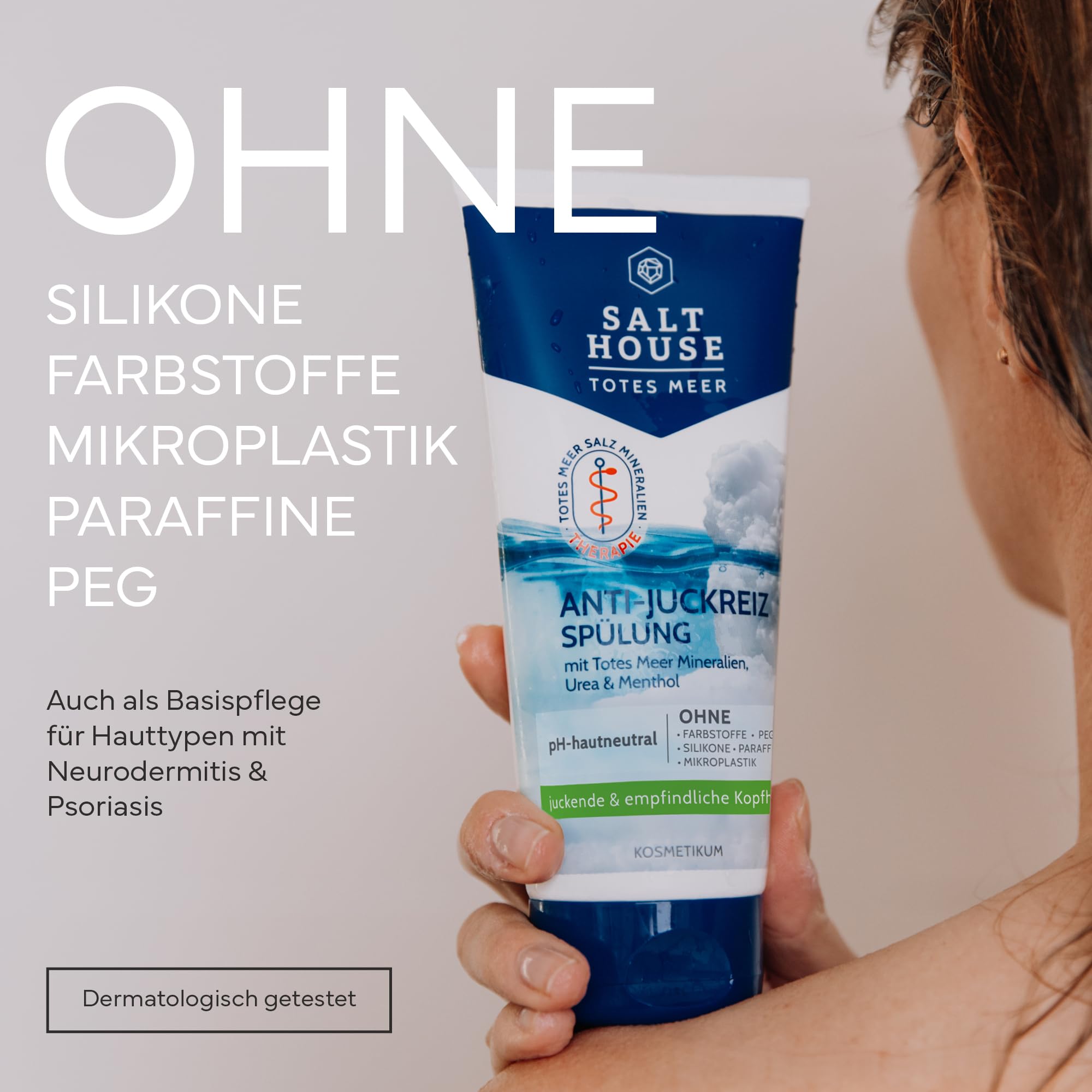 Salthouse Totes Meer Kuracja do Włosów, 200 ml | Zawiera mocznik i pantenol, zapewnia gładkie włosy, w przypadku swędzących i wrażliwych włosów – poprawia rozczesywanie