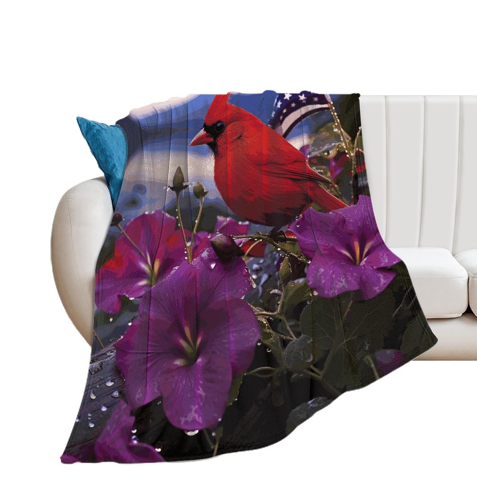 Couverture flanelle lit canapé camping : plaid violet confortable