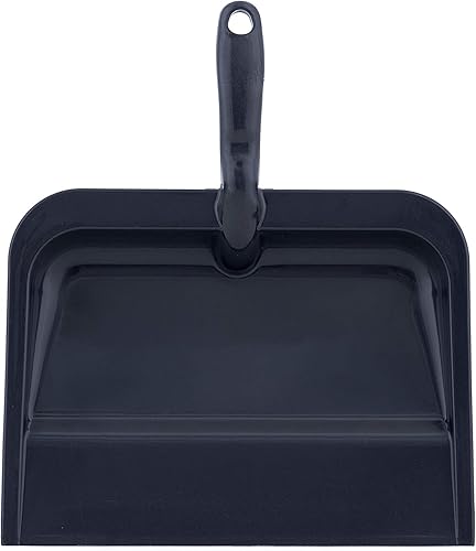 Miniatura 5 de Superio Recogedor de plástico resistente con mango de agarre cómodo, color negro, duradero, ligero, multisuperficie, fácil de barrer, 10 pulgadas de