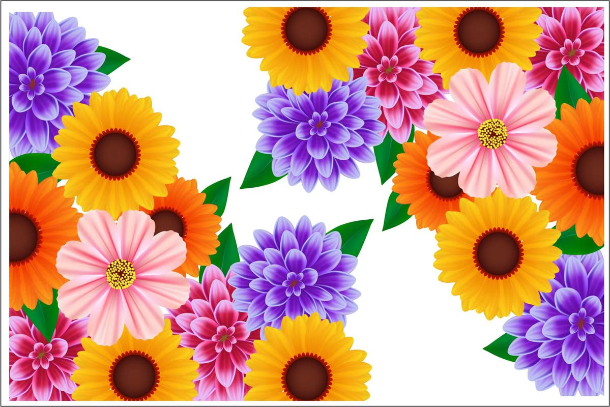 skk._.i☘️ Sk Graphics Corner Flower Design Wall Sticker(Multicolor PVC Vinyl