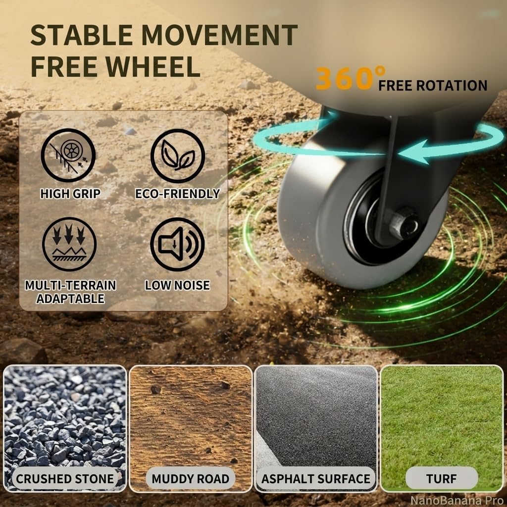 Folding Hand Truck,Foldable Dolly Cart With Wheels,500LB Heavy Duty Luggage Cart,6-wheel convenient Hand Truck,2 fixing ropes & 1 extra big storage bag Suitable for luggage,travel,moving(Black)