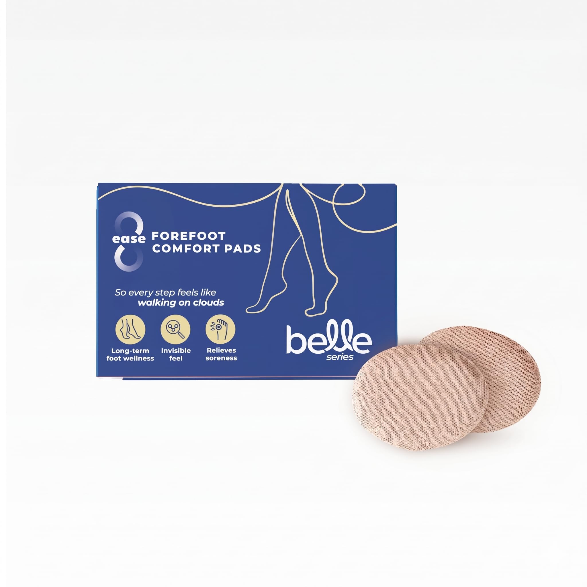 Belle Forefoot Comfort Pads for Women | Ball of Foot Cushions for Narrow Shoes | Metatarsal Shoe Pads for Foot Pressure Relief (3 Pair)-image-38