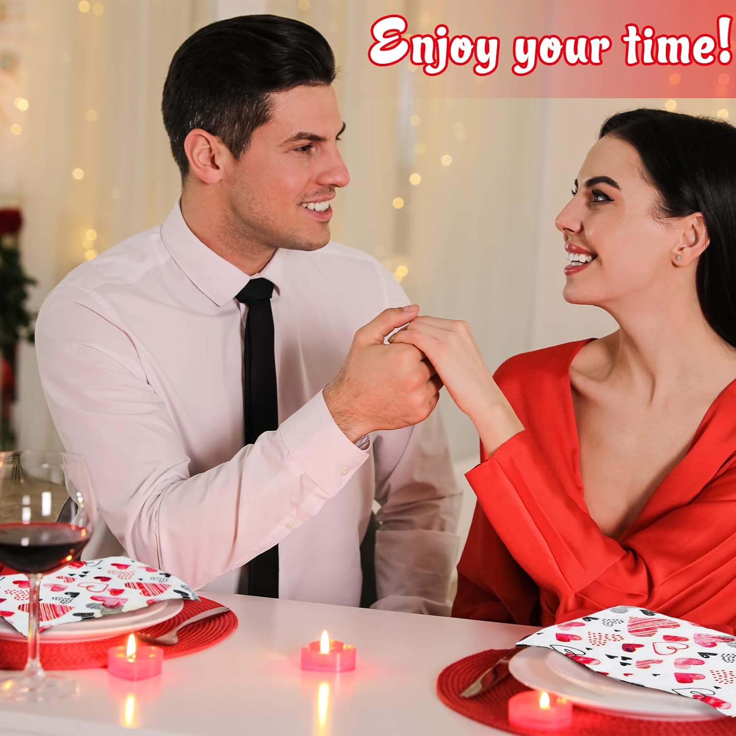 200 Pcs Valentine‘s Day Guest Paper Hand Towels for Bathroom Disposable Napkins Heart Decorative Napkins Dinner Beverage 2 Ply Cocktail for Holiday Wedding Anniversary Party (Sweet Style)