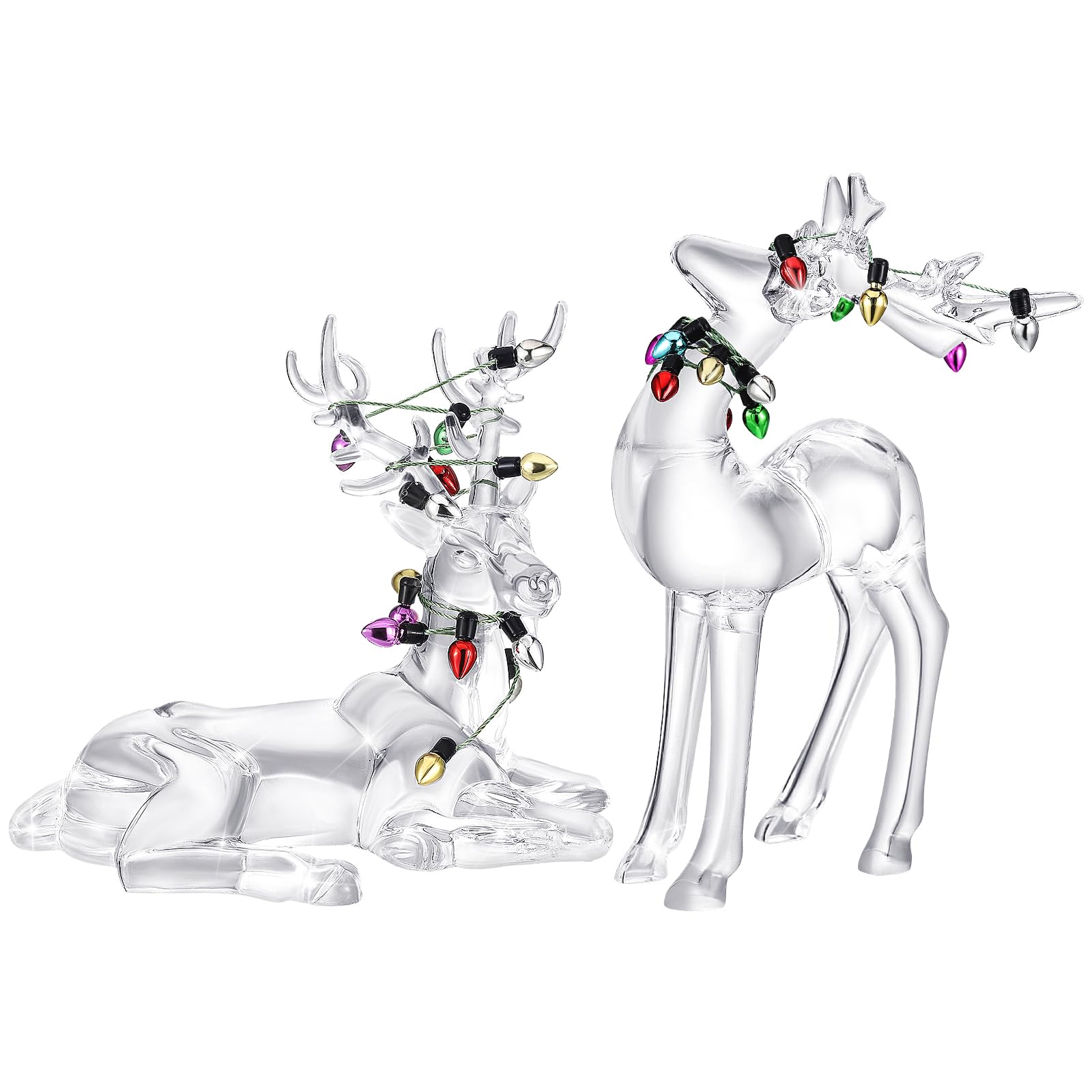Renne de Noël acrylique figurine transparente décoration table vacances