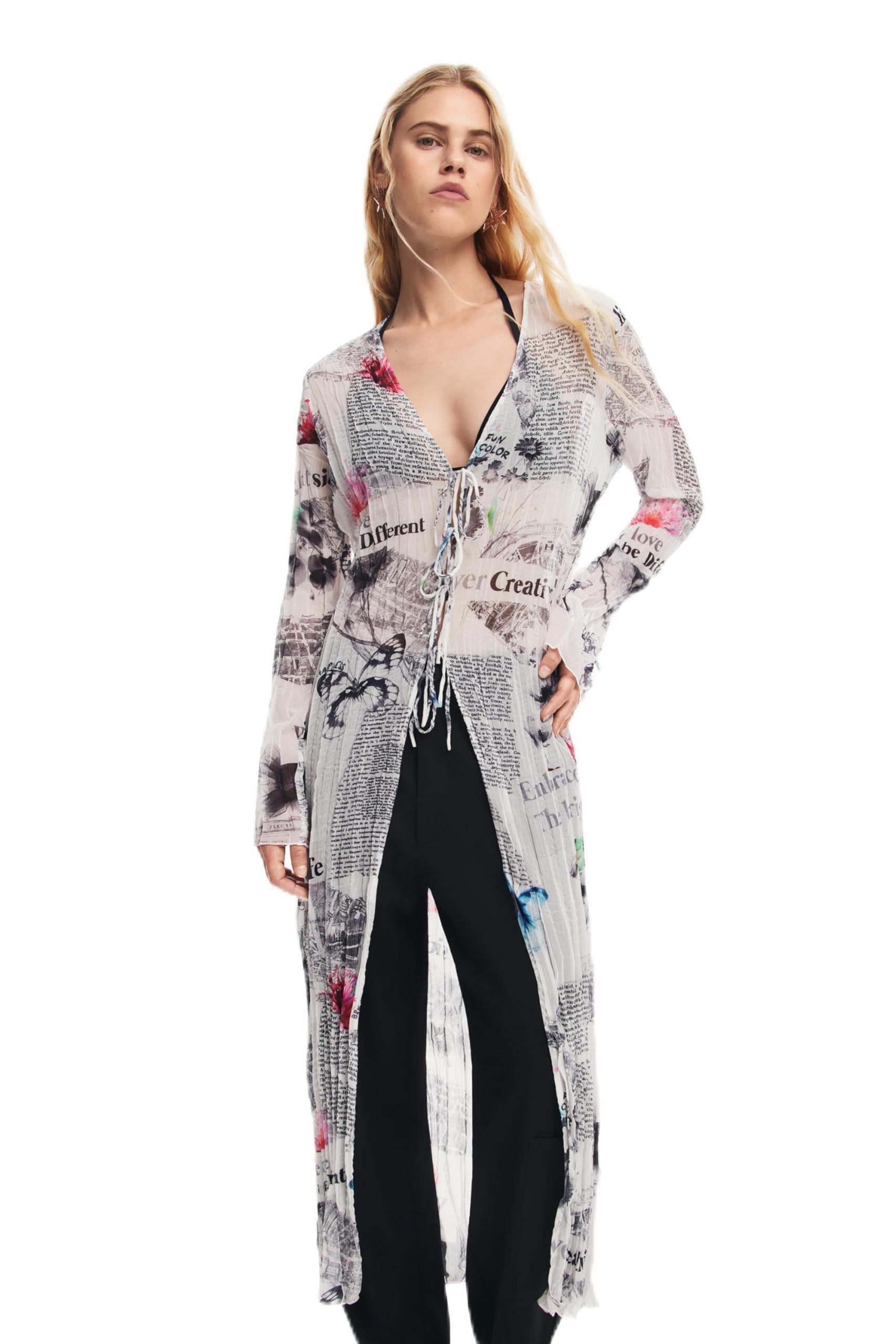 Desigual Damen Weiß Women's Woman Woven Sleeveless Blouse, White, Medium