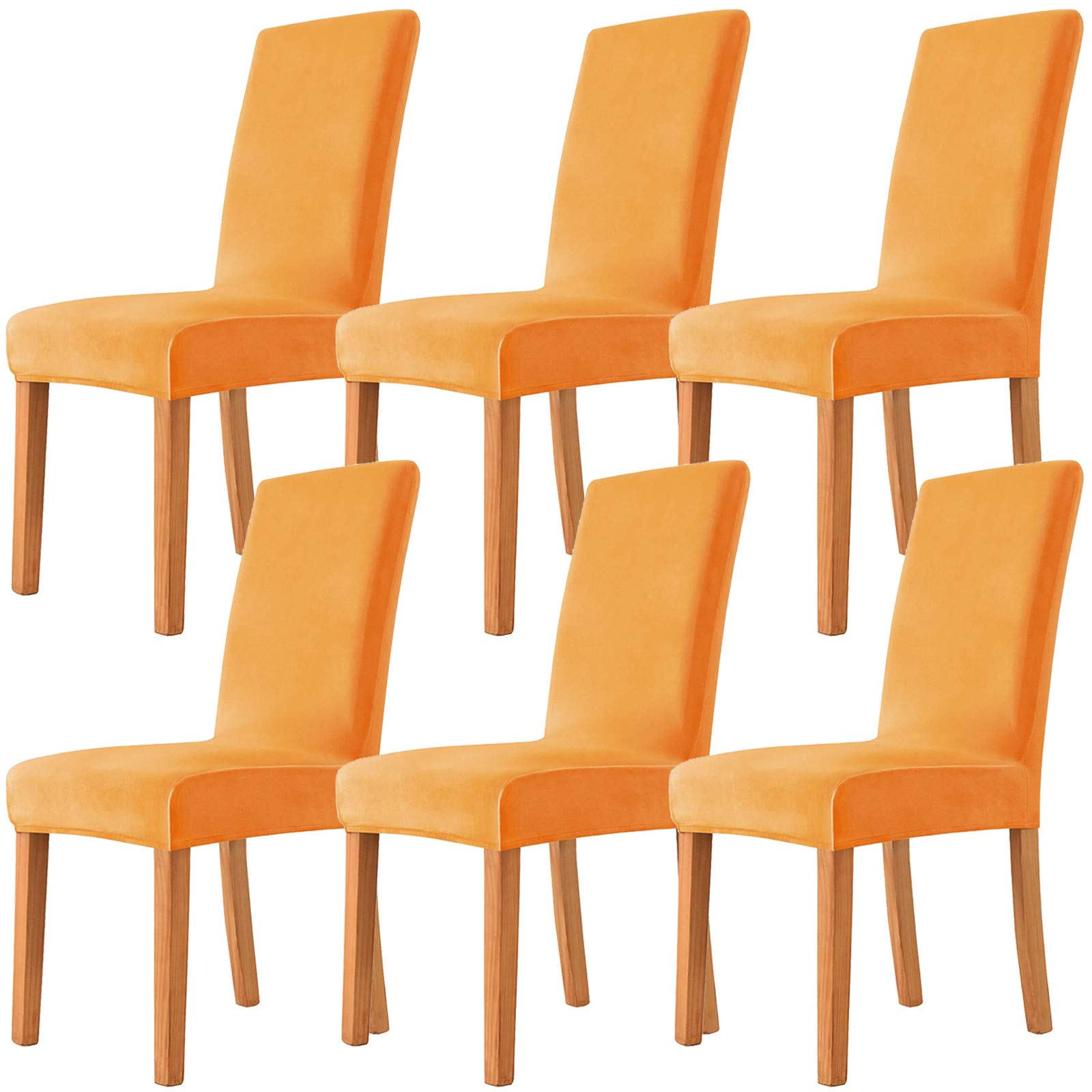 Housses de chaise velours abricot lot de 6 pour rénover vos sièges usés