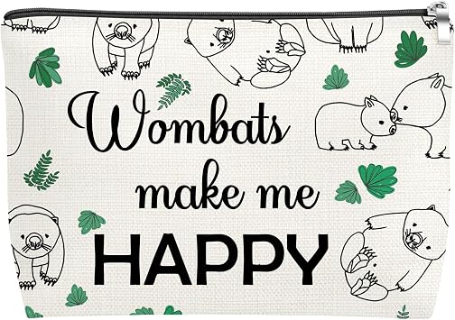 Mxrymvu Wombat Lover Gift Makeup Bag Wombats Gift Wombat Themed Gifts Cosmetic Bag Animal lover Gifts for Women Friend Sister Daughter Birthday Christmas Graduation Present Travel Pouch