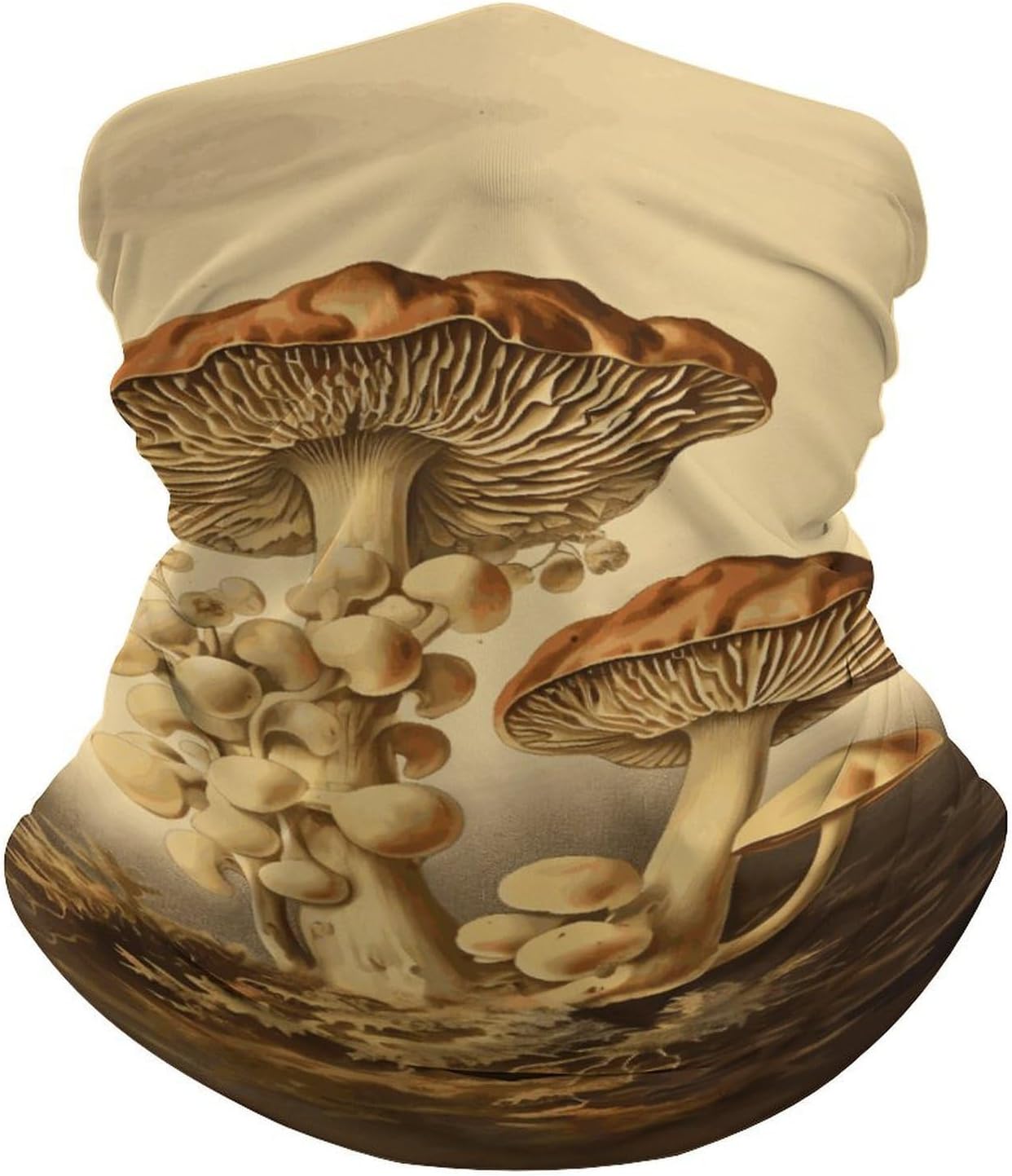 Vintage Mushrooms Neck Gaiter UV Protection Polyester Face Gaiter Breathable Quick Dry Head Wrap Multifunctional Stretchy Seamless Bandana for Outdoor Cycling Hiking Skiing Running