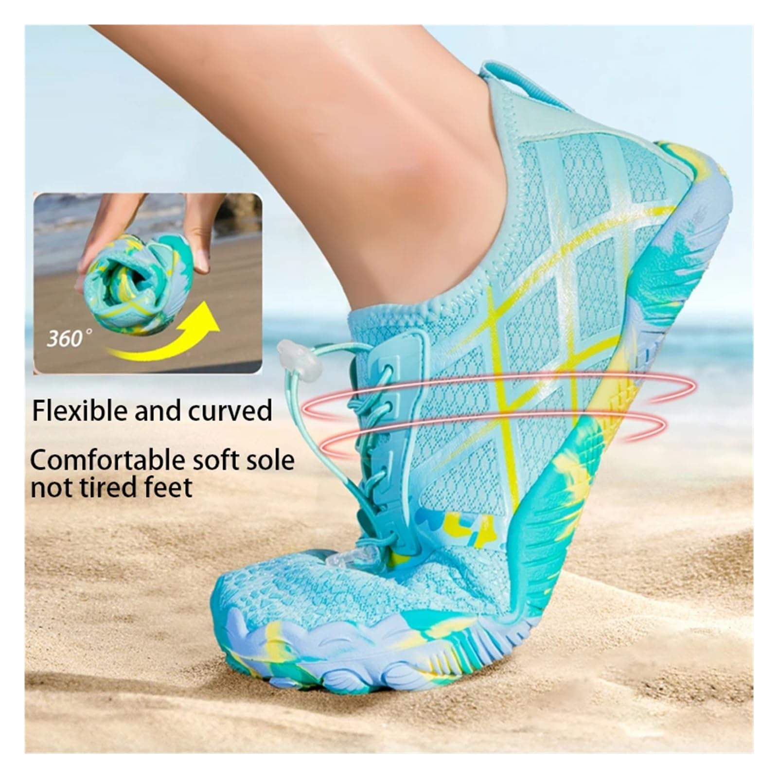Zapatos ligeros de agua descalzos secado rápido for surf en la playa, senderismo, kayak