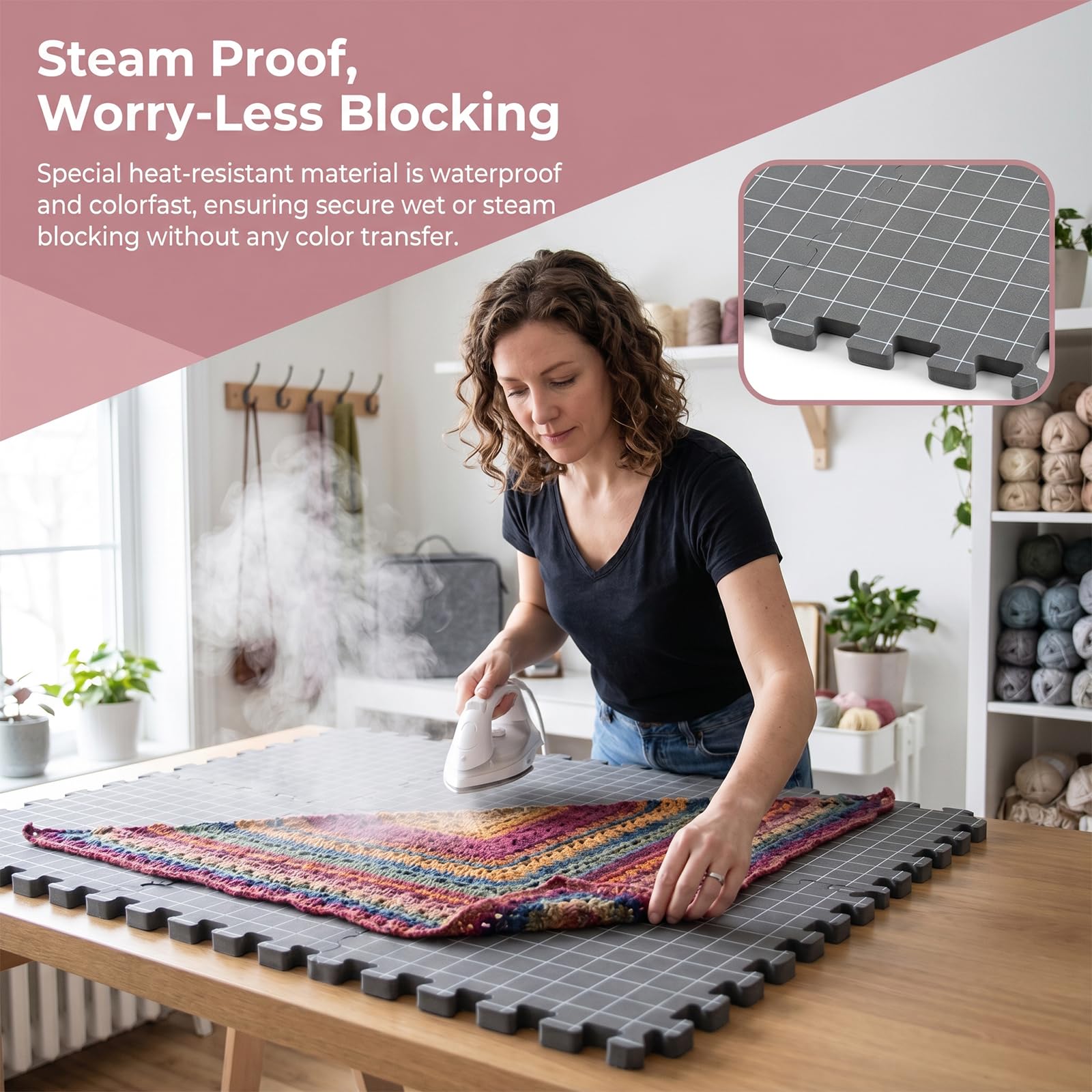 NCONCO Blocking Matte mit Raster, Extra Dicken Spannmatten Stricken