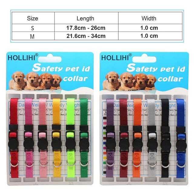 Foto 2 de 7 de HOLLIHI - Juego de 12 collares de identificación para cachorros de nailon suave para cachorros con cartas…