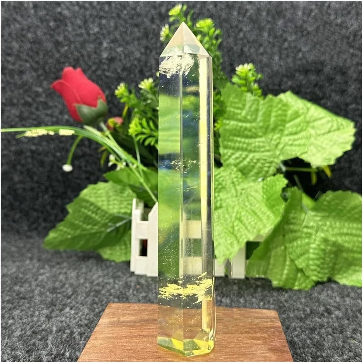 Crystal Stone Home Decor Yellow Natural Stone Crystal Quartz Hexagonal Column Wand Home Decoration