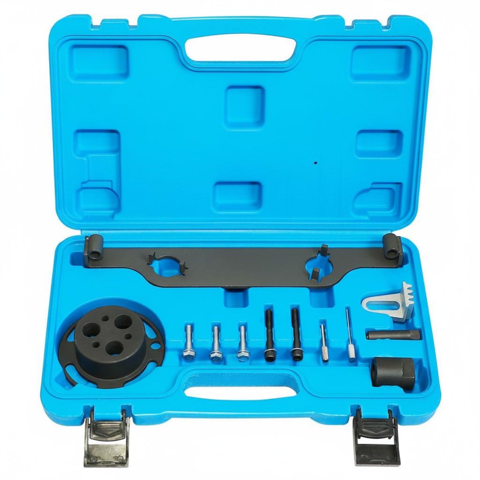 Dispositivo di Temporizzazione Motore Kit Attrezzi Catena Distribuzione Blocca Albero a Tenditore Puleggia Allineamento in Acciaio Temprato Adatto per Officine E Manutenzione Auto Fai da Te