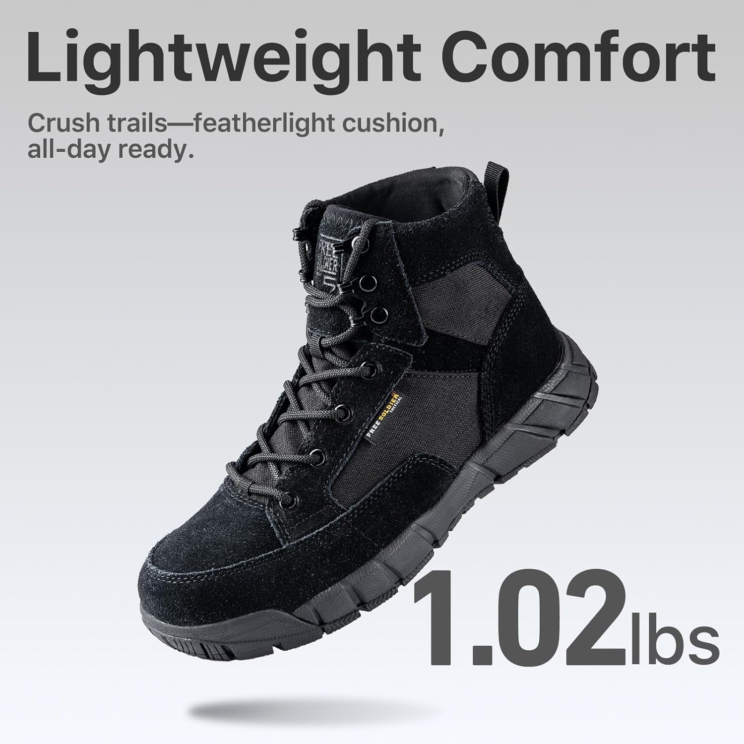 FREE SOLDIER Waterproof Hiking Work Boots Men's Tactical Boots 6 Inches Lightweight Military Boots Breathable Desert Boots - Image 4